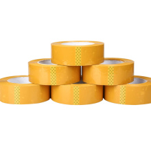 Cinta adhesiva amarilla BOPP de calidad garantizada sin diseño de impresión a base de agua para embalaje de cartón